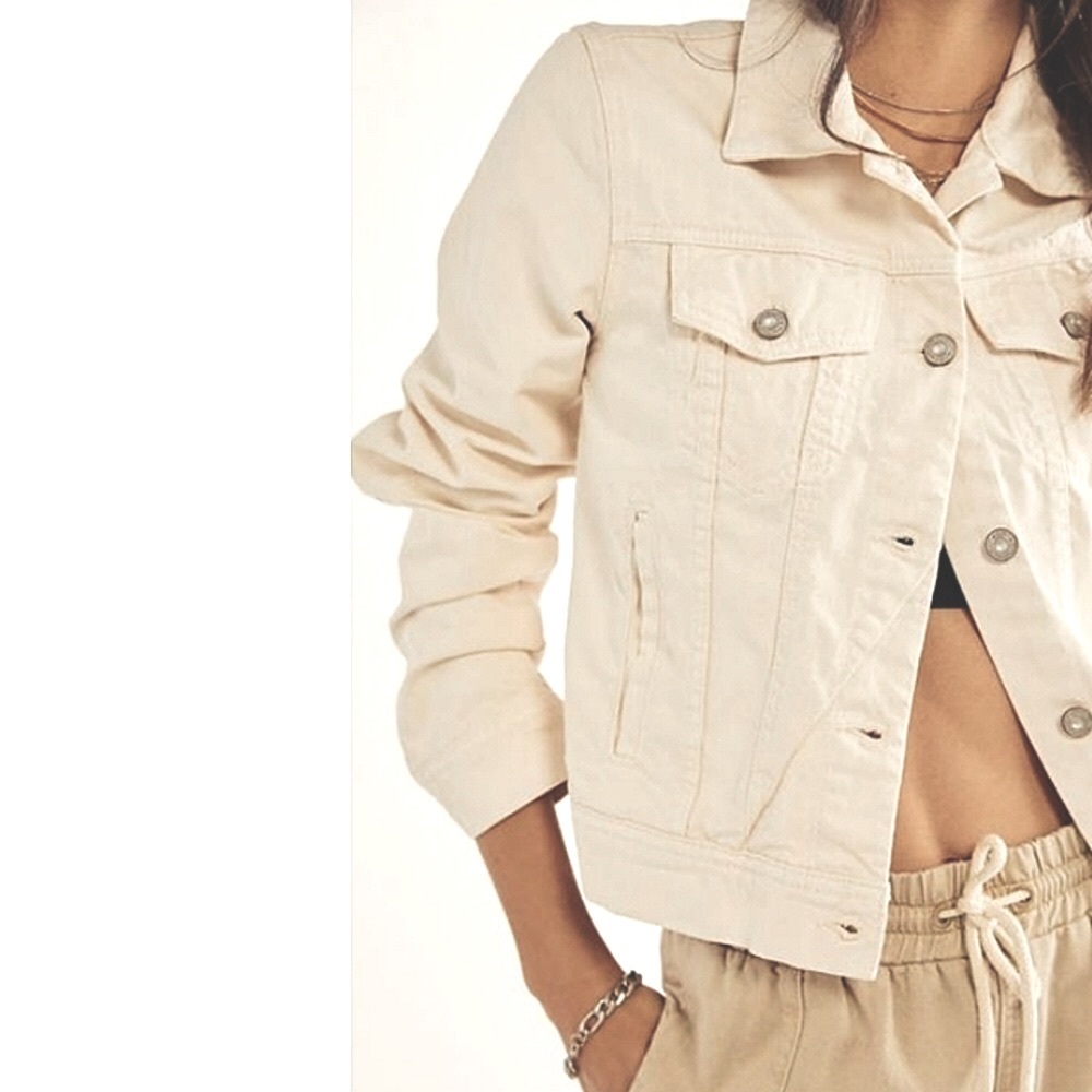 Free People Rumors Jean Jacket- Cream (M)